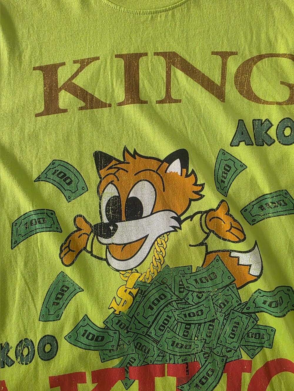 AKOO Men's Neon A King of Oneself T-Shirt Size L